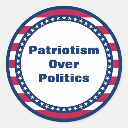 Patriotismus der US Flagge über Politik Runder Aufkleber (Vorderseite)