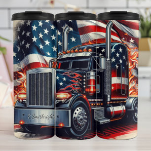 Patriotismus von American Truck Flames Thermosbecher