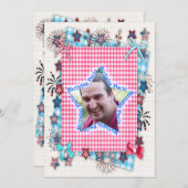 Patriotiv Birthday Party Einladung (Vorne/Hinten)