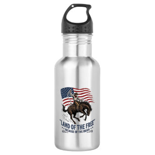 Patriots Cowboy Land Der Freien Westen Hemd De Edelstahlflasche