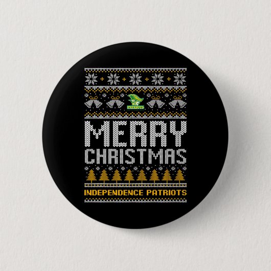 Patriots-Logos für Unabhängigkeit frohe Weihnachte Button (Vorderseite)