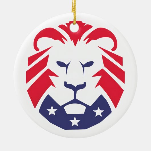 Patriots-Löwe Keramik Ornament (Hinten)