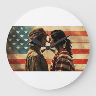 Patriot's Timepiece: A Tribute to American Pride a Große Wanduhr