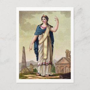 Patrizierin Frau, Nr. 26 aus dem antiken Rom, Engr Postkarte