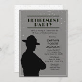Patrol Retirement Party für Schwarz und Grau Einladung (Vorne/Hinten)