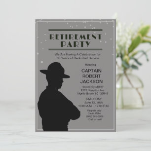 Patrol Retirement Party für Schwarz und Grau Einladung