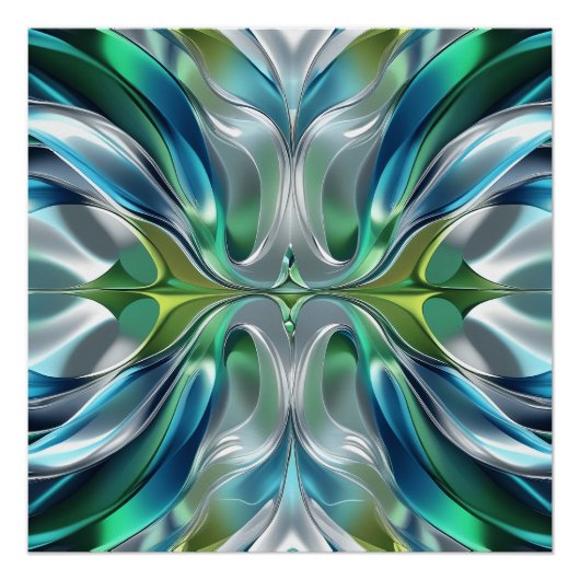 Patrón abstracto de ondas de Agua Poster (Vorderseite)