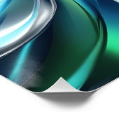 Patrón abstracto de ondas de Agua Poster (Ecke)