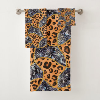 Patrón animal print con leopardo badhandtuch set
