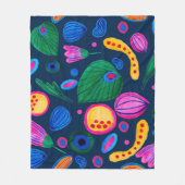 Patrón boho pintado a mano azul navy fleecedecke (Vorderseite)