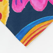 Patrón boho pintado a mano azul navy fleecedecke (Ecke)