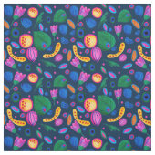 Patrón boho pintado a mano azul navy stoff (Muster)