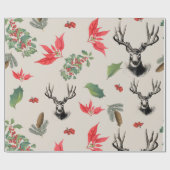 Patrón botánico de Navidad Geschenkpapier (Flach)