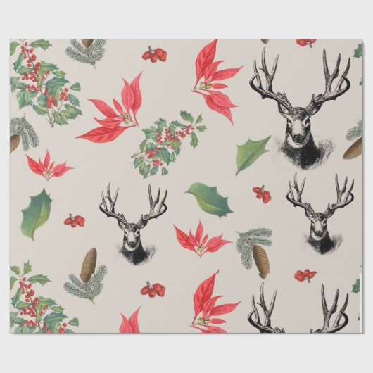 Patrón botánico de Navidad Geschenkpapier (Flach)