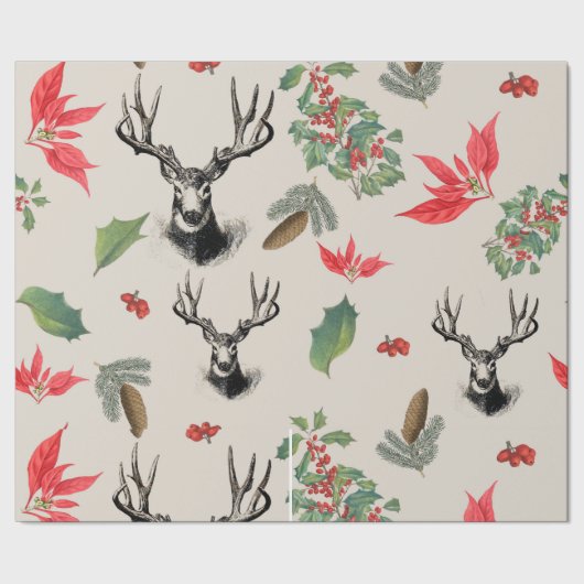 Patrón botánico de Navidad Geschenkpapier (Saum)