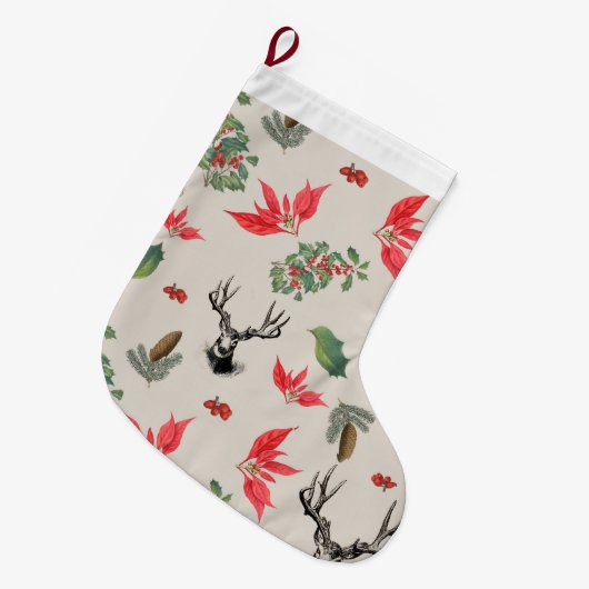 Patrón botánico de Navidad Großer Weihnachtsstrumpf (Vorderansicht (hängend))