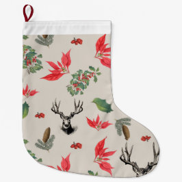 Patrón botánico de Navidad Großer Weihnachtsstrumpf