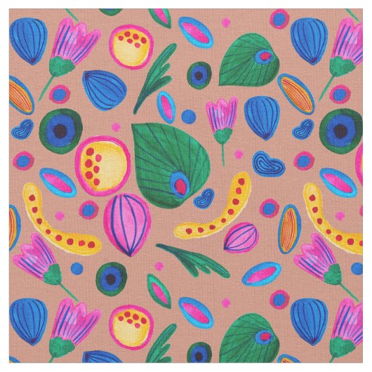 Patrón cozy boho terracota stoff (Nahaufnahme)