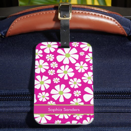 Patron de Flores Blancas Primaveral Gepäckanhänger (Vorderseite Insitu 2)