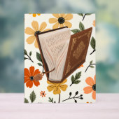 patron de flores y libros groovy acrylschild (Neutral)