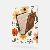 patron de flores y libros groovy acrylschild (Winkel)