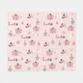 Patrón de Regalos Navideños en Rosa y Verde Pastel Fleecedecke (Vorderseite (Horizontal))