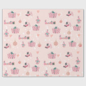 Patrón de Regalos Navideños en Rosa y Verde Pastel Geschenkpapier (Flach)
