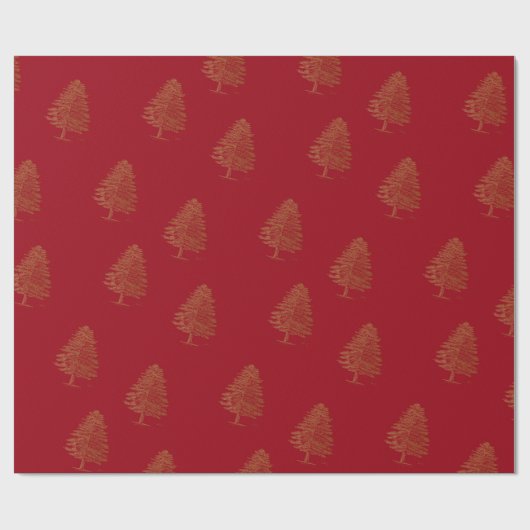 Patrón de venados dorados en rojo Navidad Geschenkpapier (Flach)