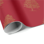 Patrón de venados dorados en rojo Navidad Geschenkpapier (Rolleneckpunkt)