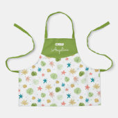 Patrón de verano con estrellas y hojas tropicales schürze (Vorderseite)