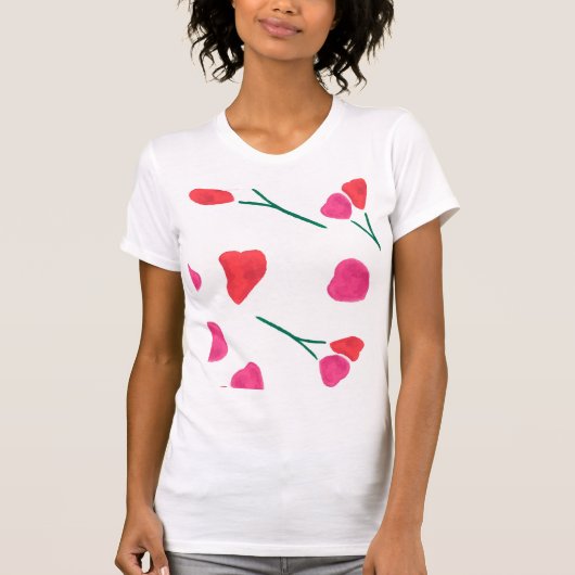 Patrón flores rosa y naranja en acuarela T-Shirt (Vorderseite)