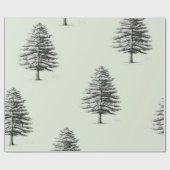 Patrón vintage de árboles negros de Navidad Geschenkpapier (Flach)