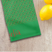 Patronenrot-gelbe Mini-Wildblume grün Geschirrtuch