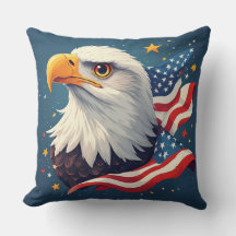 Patronitischer Cartoon-Adler mit amerikanischer Fl