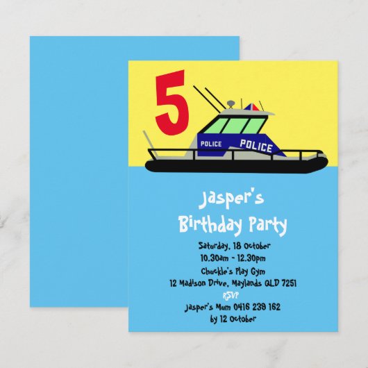 Patrouillenboot Einladung (Vorne/Hinten)