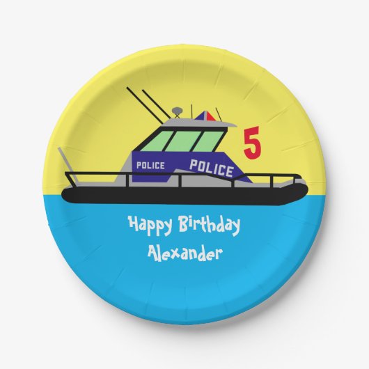 Patrouillenboot Pappteller (Vorderseite)