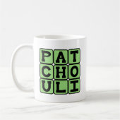 Patschulipflanze, Hippie-Öl Kaffeetasse (Links)
