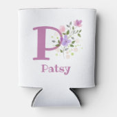 Patsy Name mit floralem Design Dosenkühler (Vorderseite)