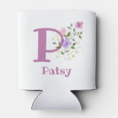 Patsy Name mit floralem Design Dosenkühler (Rückseite)