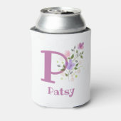 Patsy Name mit floralem Design Dosenkühler (Kanne Rückseite)
