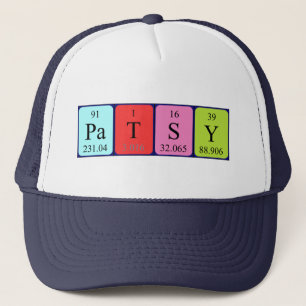 Patsy-Periodensystem-Namenhut Truckerkappe