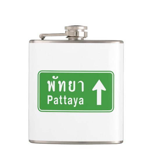 Pattaya Ahead ⚠ Thai Highway Traffic ⚠ Flachmann (Vorderseite)
