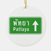 Pattaya Ahead ⚠ Thai Highway Traffic ⚠ Keramikornament (Vorne)