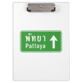 Pattaya Ahead ⚠ Thai Highway Traffic ⚠ Klemmbrett (Vorderseite)