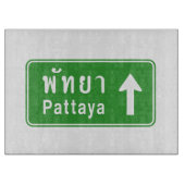 Pattaya Ahead ⚠ Thai Highway Traffic ⚠ Schneidebrett (Vorderseite)