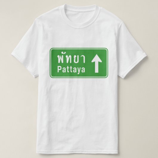 Pattaya Ahead ⚠ Thai Highway Traffic ⚠ T-Shirt (Design vorne)