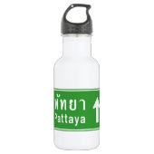 Pattaya Ahead ⚠ Thai Highway Traffic ⚠ Trinkflasche (Vorderseite)