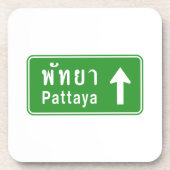 Pattaya Ahead ⚠ Thai Highway Traffic ⚠ Untersetzer (Vorderseite)