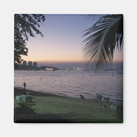 Pattaya Beach Sunset ... Chonburi, Thailand Magnet (Vorne)