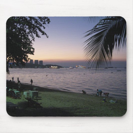 Pattaya Beach Sunset ... Chonburi, Thailand Mousepad (Vorne)